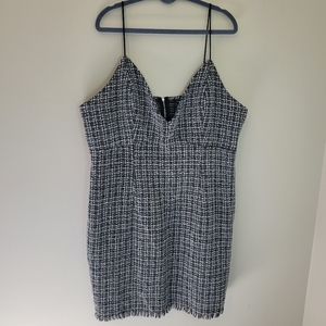 Shein Curve Black and White Tweed Style Mini Dress